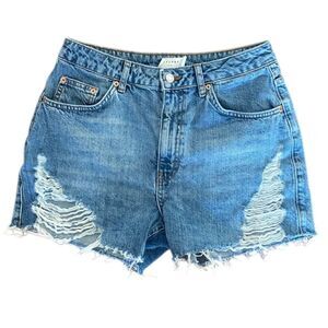 TOPSHOP Shorts Womens 8 Distressed A‎ Line Cut Off